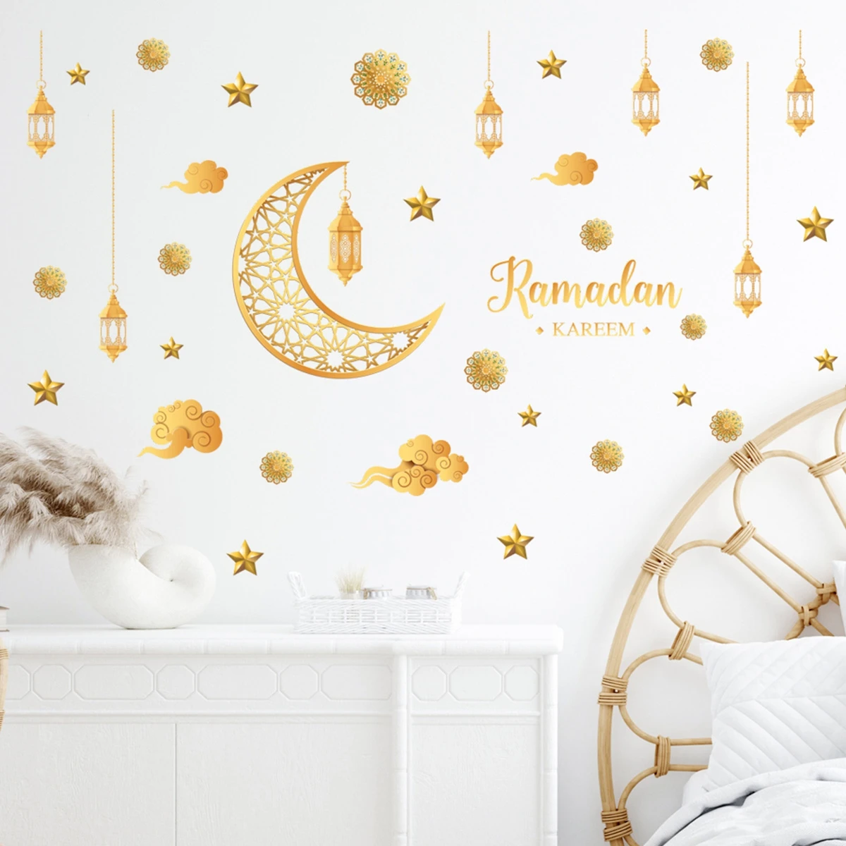 Ramadan Decoration Wall Stickers EID Mubarak Ramadan Decoration 2025 For Home Ramadan Kareem Islamic Muslim Eid Al Adha Gift