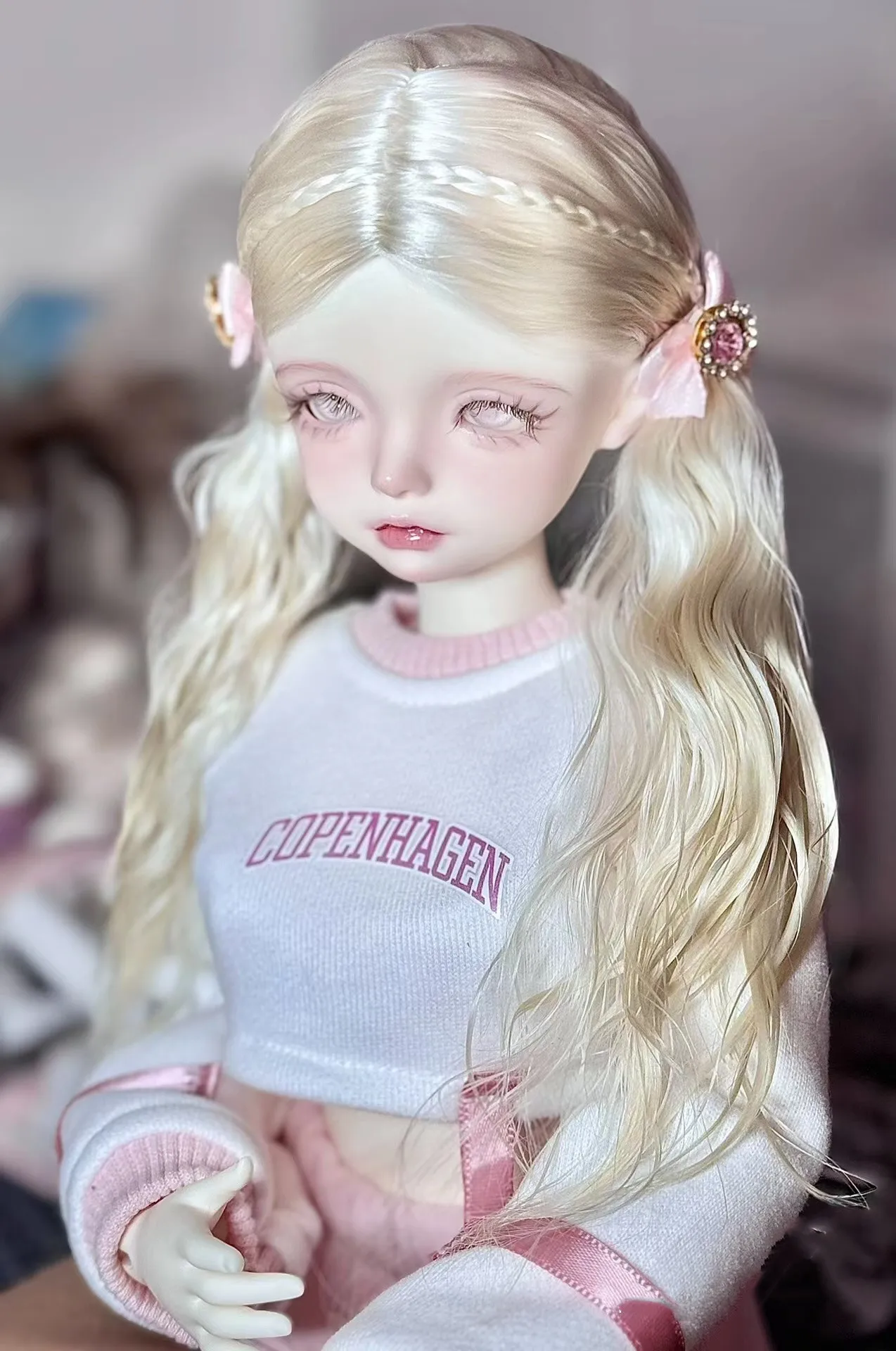 Curly MSD MDD Doll Hair， 1/3 BJD SD Mohair Wig Free Shipping