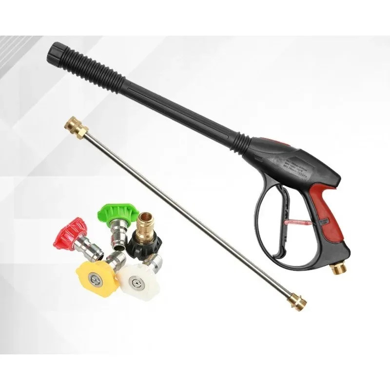 Car Cleaning Tool for Home Outdoo Portable High Pressure Car Wash Gun with Adjustable Extended Rod Household Water Pipe Matching