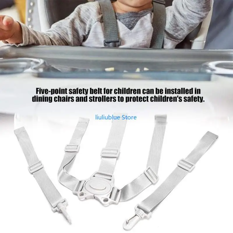 طفل عالمي 5 نقاط تسخير كرسي مرتفع حزام آمن لعربة أطفال عربات التي تجرها الدواب الأطفال لمقعد يدفع باليدين كرسي الطعام 62CF #5