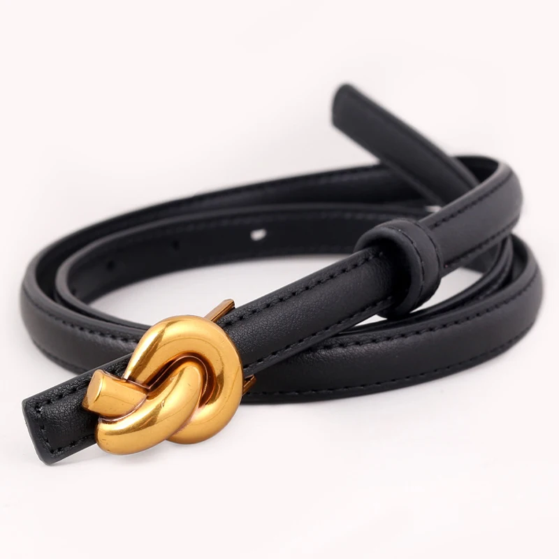 

Fashion Jeans Slim Belt For Women Girls Vintage Fried Dough Twists Buckle Belt Versatile Dress Jeans Decoration Waistband