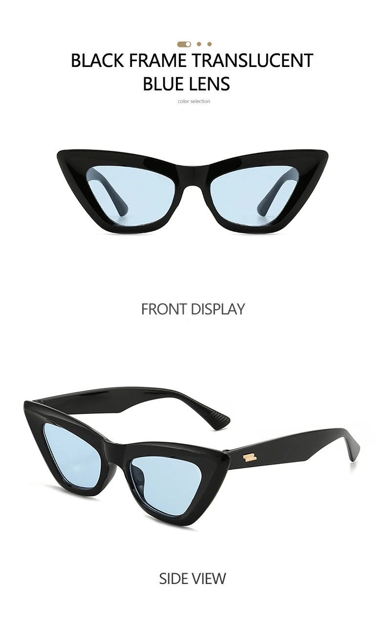 Neue Damen-Sonnenbrille mit Katzenohrenrahmen, prahlen Sie einen Vintage- und eleganten Stil. Die Katzenohr-Silhouette hilft, die Gesichtskonturen zu flachen 5262 – Detail 10