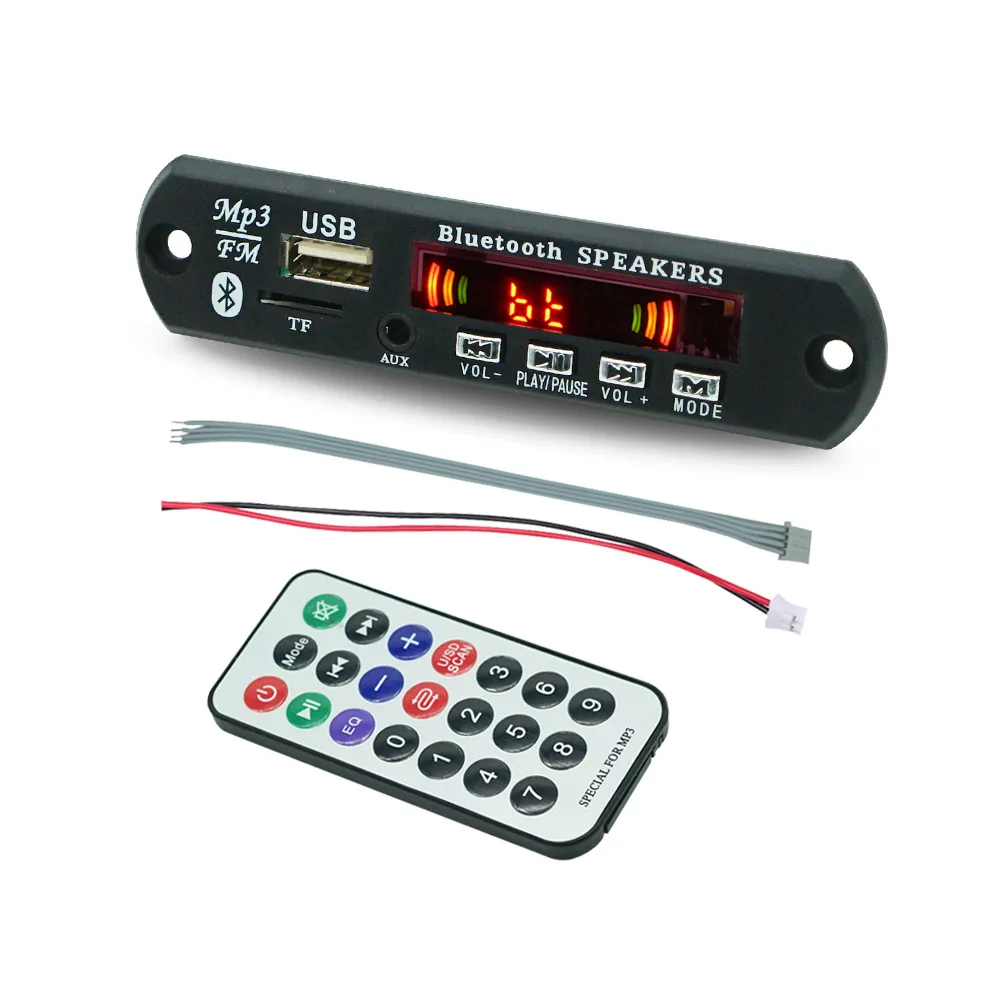 MP3 Player Decoder Board 5V 12V Bluetooth5.0 Amplifier Car FM Radio Module Support FM TF USB AUX Recorders GPS Bracket