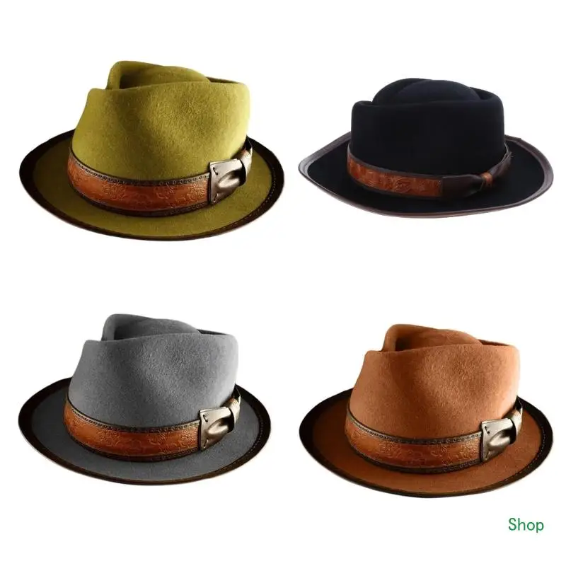 

Dropship Vintage Boater Hat Fedora Top Hat Prom Costume for Outdoor Gatherings Activities