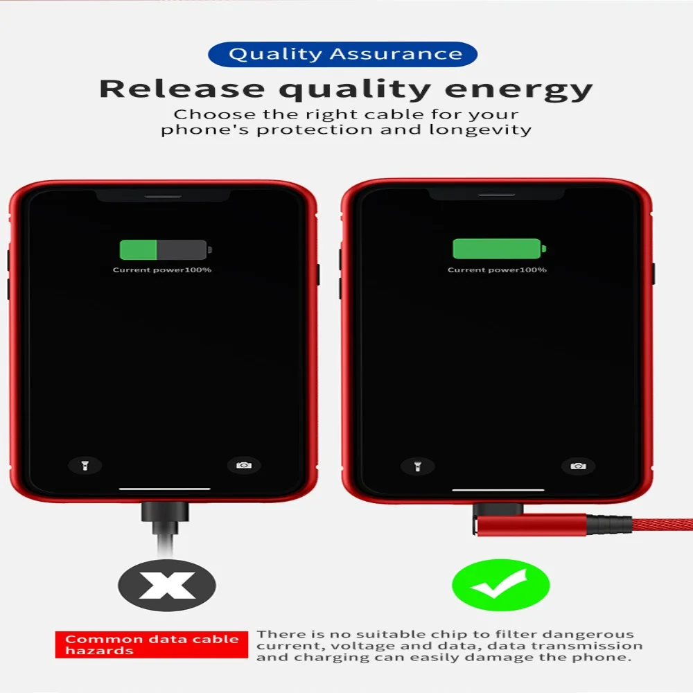 5A 5A Fast Charging Cable 90 Degree Angle Single Head Type C Cable Black/Red/Blue Single Elbow Type C Charging Line Mobile Phone