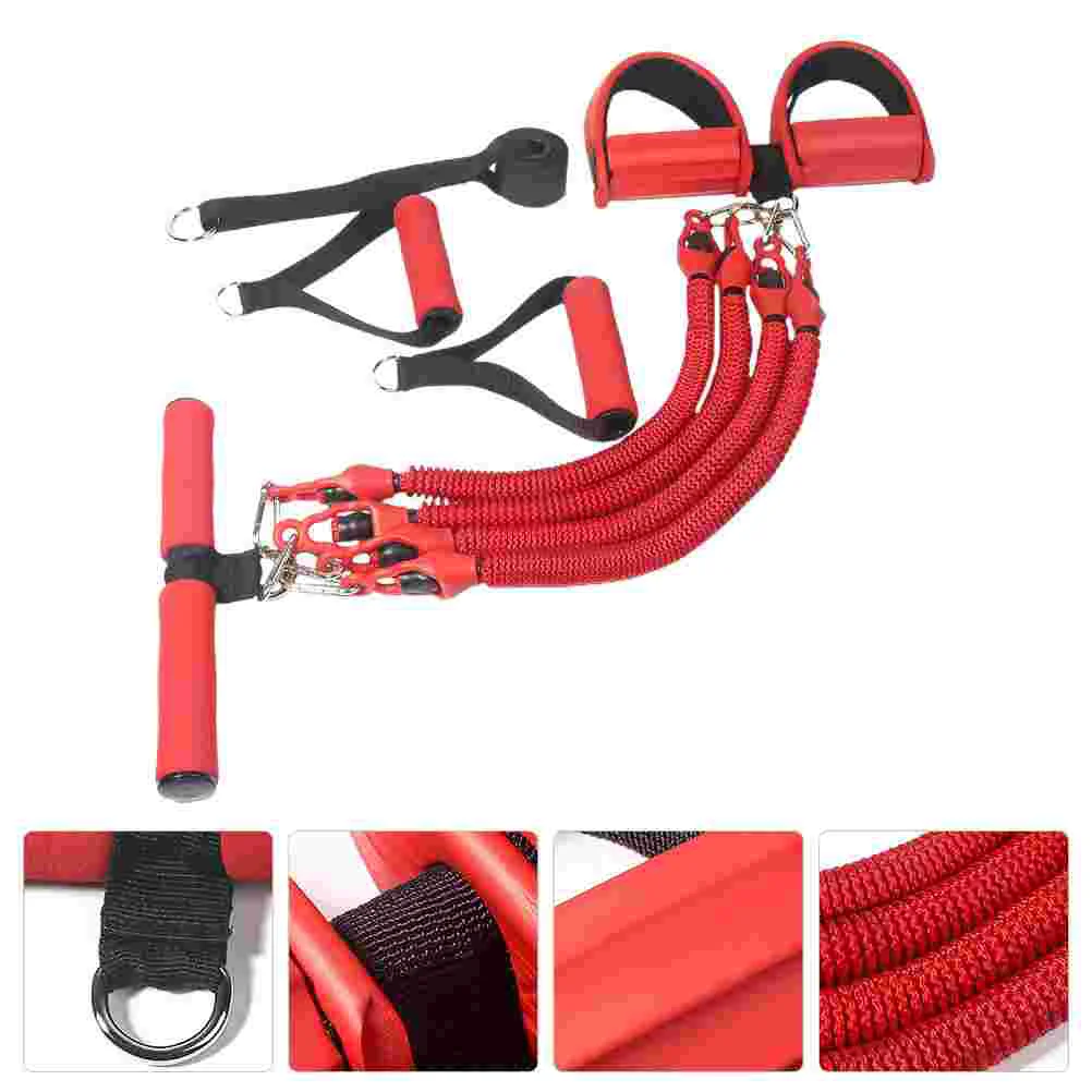 

Four-tube Pull Rope Foot Pedal Tension Sports Fitness Exercise Resistance Bands Drawstring Feet Yoga Pulling Emulsion