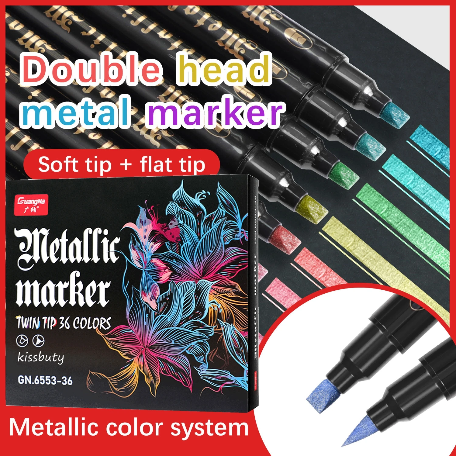 12/24/36 Colors Metallic Waterproof Permanent Marker Pens for Art Marker Rock Painting,Stone,Ceramic,Glass,Wood,Metal,Fabric