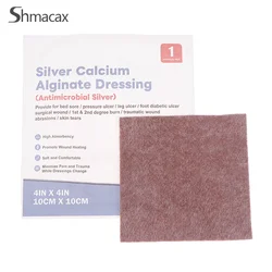 1Pc 4''x4'' Ag Silver Calcium Alginate Wound Dressing Pads Miękkie srebrne opatrunki o wysokiej chłonności Bandaż do pielęgnacji ran