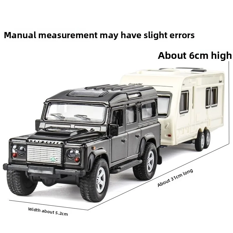 จําลอง 1/32 Land Rover RV รุ่นเสียงและแสงดึงกลับเด็กของเล่นรถของขวัญวันเกิด Camping รถ