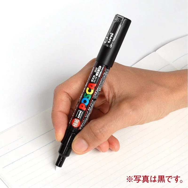 3 Stück UNI POSCA Schwarz/Weiß Colores Marker Stift Plumones PC-1M-3M-5M Zeichnen Kunst Briefpapier Farbmarkierungsstifte für Hintergründe Rock