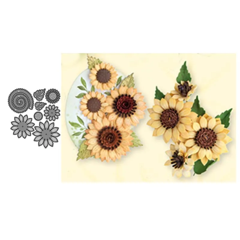 Sunflowers Metal Cutting Die for Craft Dies Stencil Template Scrapbooking Embossing Knife Mould Punch Making Card Dies