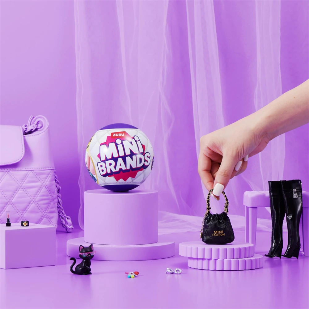 ZURU Mini Brands Fashion Series 4 Jouet de collection aveugle avec 5 Mini sacs de mode mystère Chaussures et accessoires Miniature réaliste