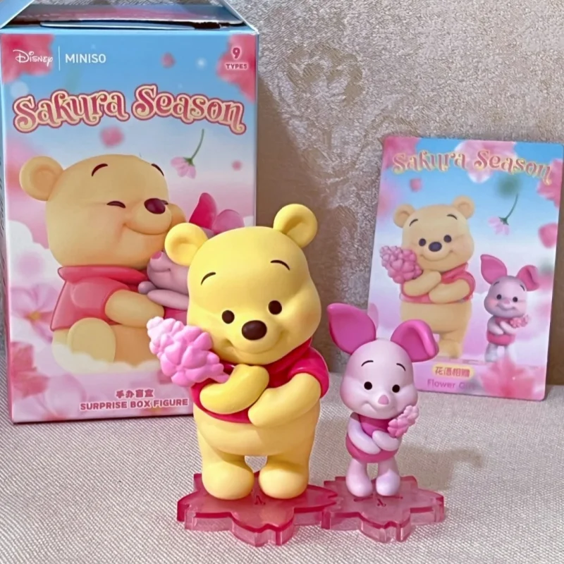 

In Stock Genuine Disney Winnie The Pooh Blind Box Spring Honey Cherry Blossom Season Series Cartoon Statue Model Girl Gift Toy