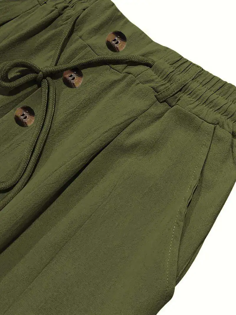 Neue Herrenhose aus Baumwolle und Leinen, Lässige Atmungsaktive Hose, Modische Street-Sport-Hose, Strand- und Outdoor-Loose-Fit-Hose – Detail 10