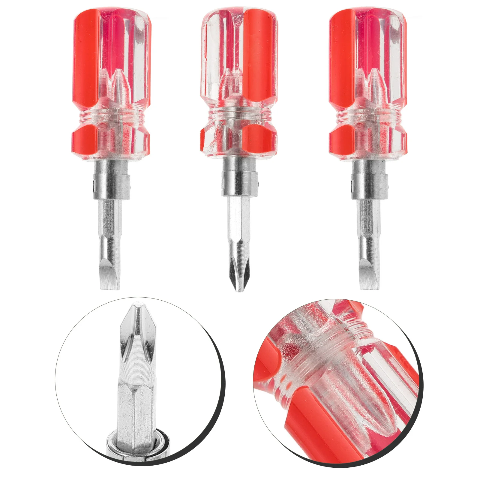 

3Pcs Portable Screwdriver Set Dual Tip Flathead Compact Design Heavy Duty High Carbon Steel Ideal for on-The-Go Repairs