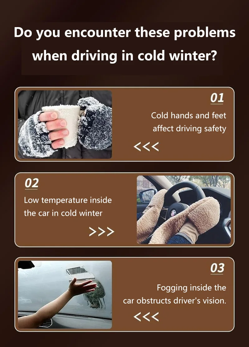 Neuer 12V/24V Winter-Autoheizlüfter 360 ° Schnelle Heizung durch Rotation, großer Luftauslass, einstellbare Windgeschwindigkeit zur Enteisung der Windschutzscheibe – Detail 3
