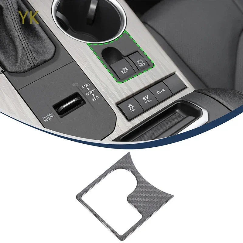 

Настоящее углеродное волокно, кнопка режима, декоративная крышка панели, внутренние автомобильные аксессуары для Toyota Highlander 2024