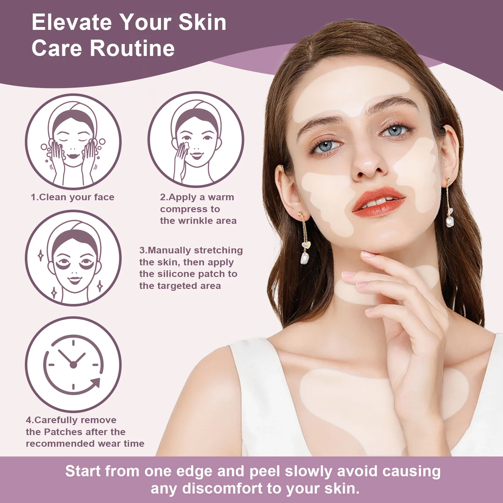 Riutilizzabile In Silicone Anti-Rughe Pad Patch Viso Collo Rimozione Delle Rughe Patch Pad Lifting Della Pelle Del Viso Anti Invecchiamento Strumenti di Bellezza Del Viso