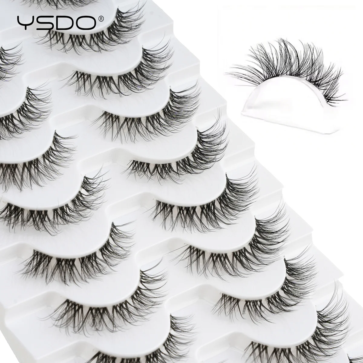 YSDO 10 paia drammatici morbidi finte ciglia di visone 3d ciglia finte lunghe naturali trucco riutilizzabile estensione mezze ciglia