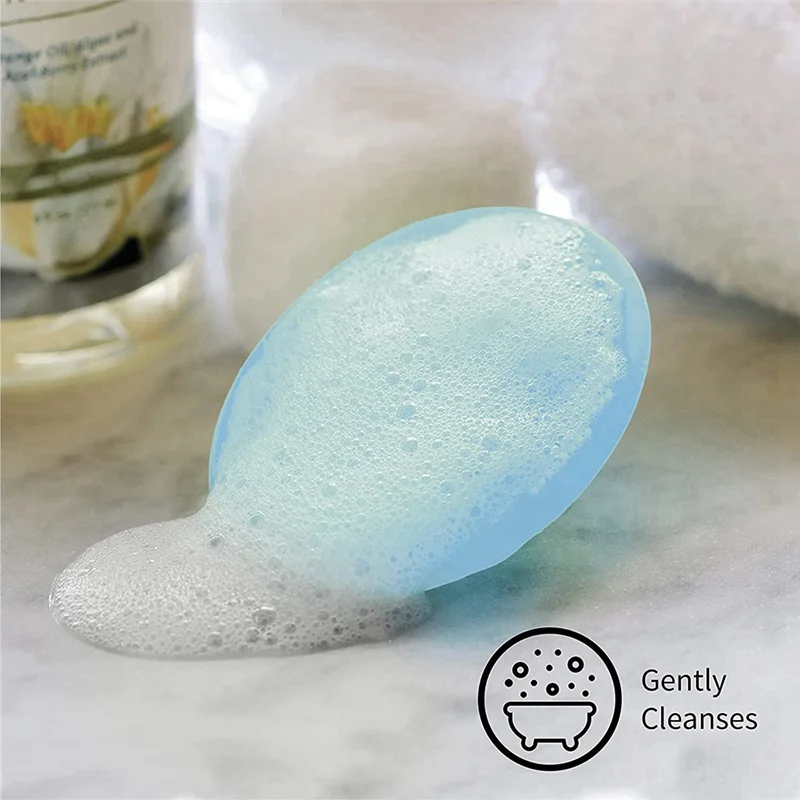 Exfoliating and Massaging Cradle Cap Bath Brushes for Baby,Blue and White, 2 PackJAS