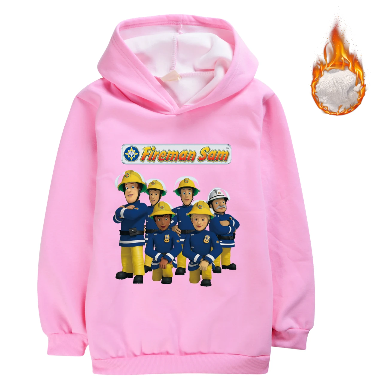 Fireman Sam Costume Girls Warm Hoodie Coats Children Casual Sweater Kids Winter Fleece Sweatshirt for Boys People Print Clothes