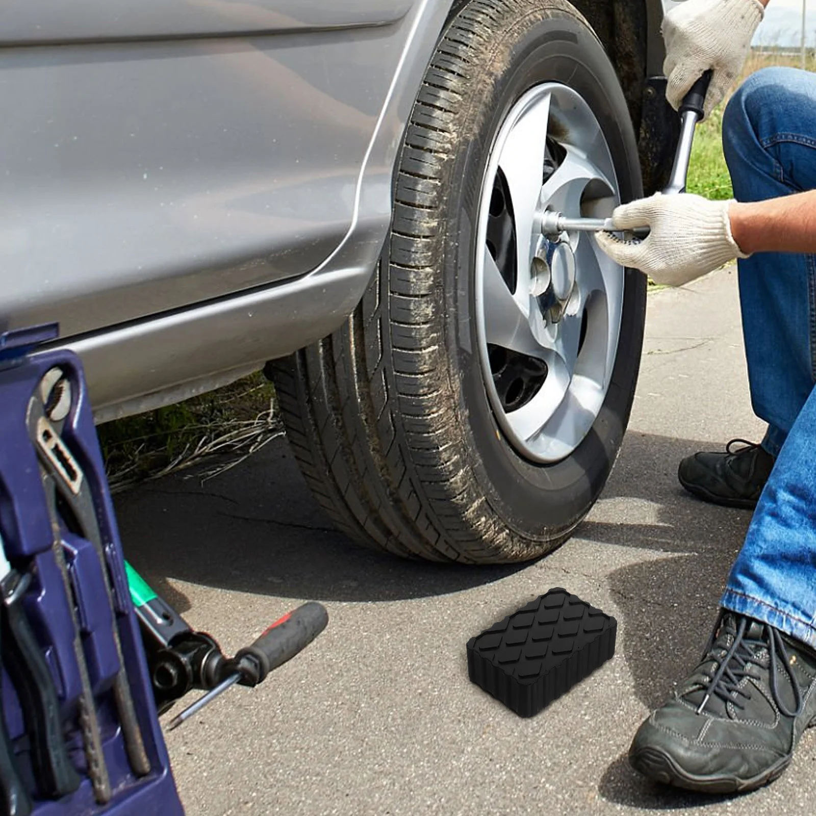 1 قطعة الطابق جاك وسادة مطاطية العالمي جاك استقرار لسيارة Rv مقطورة رفع المضادة للانزلاق ارتداء مقاومة أداة إصلاح السيارات #4
