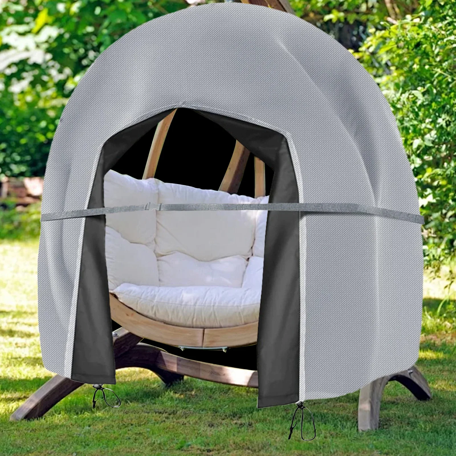 Adjustable Chair Cover Double Wicker Chair Garden Relaxation Easy To Clean Flexible Drawstring For Double Patio Chairs