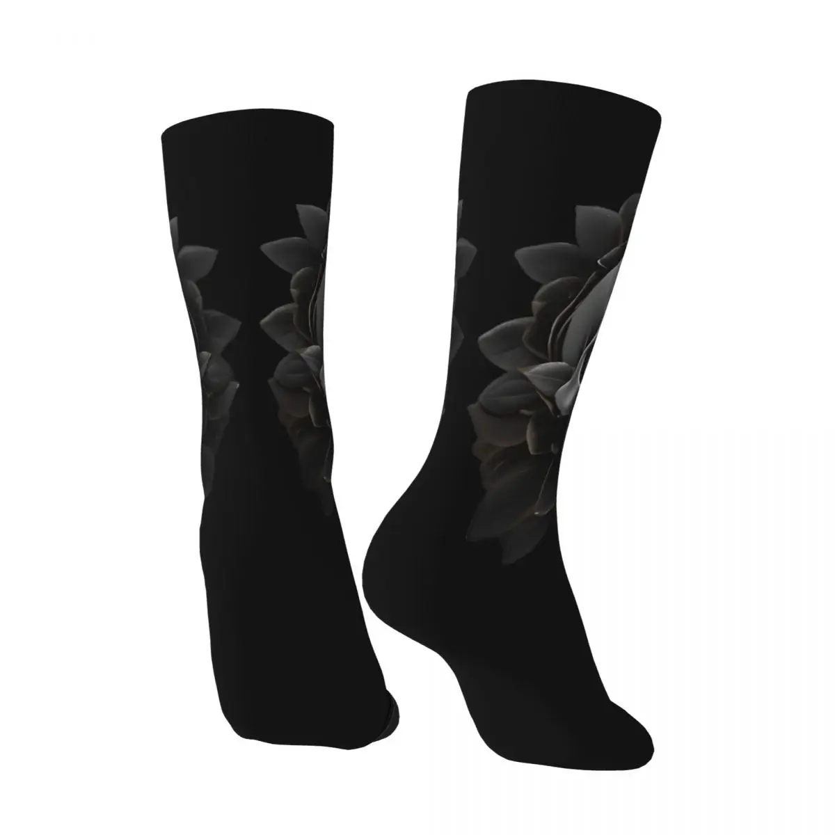 Calcetines monocromáticos de calavera y rosas de camuflaje, medias góticas de invierno, calcetines antibacterianos para parejas, calcetines cómodos estampados para monopatín