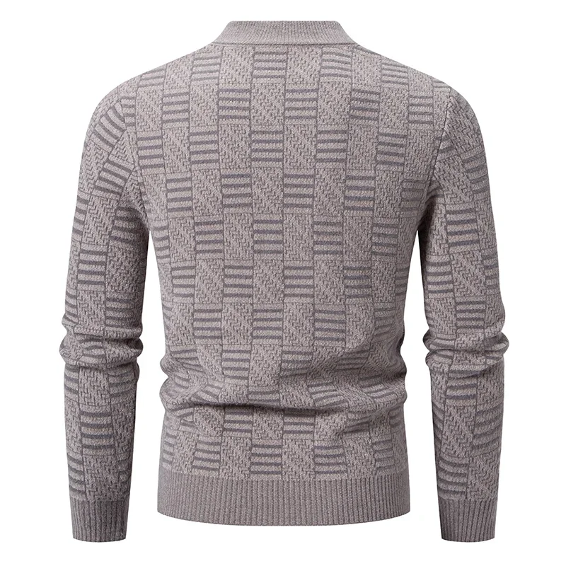 Hoge kwaliteit heren nieuwe herfst en winter casual warme kleurblok trui gebreide tops herenkleding