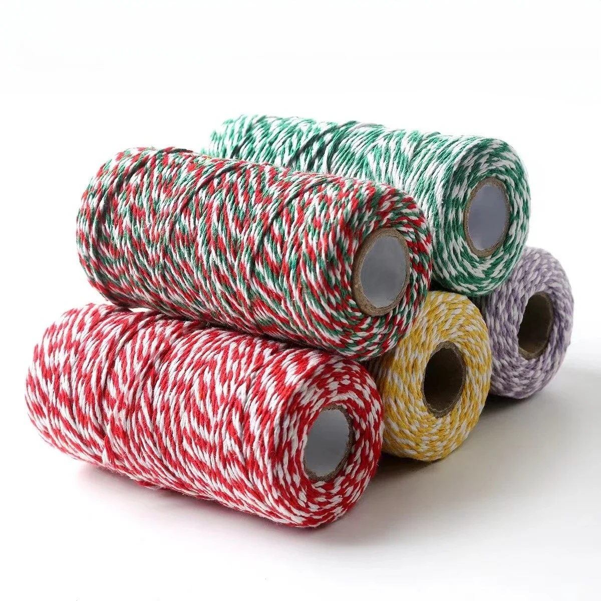 Gift Packaging String DIY Gift Crafts Wrap 100Meter/Roll Two Colors Cotton Baker Twine Rope Cord Christmas Wedding Decoration