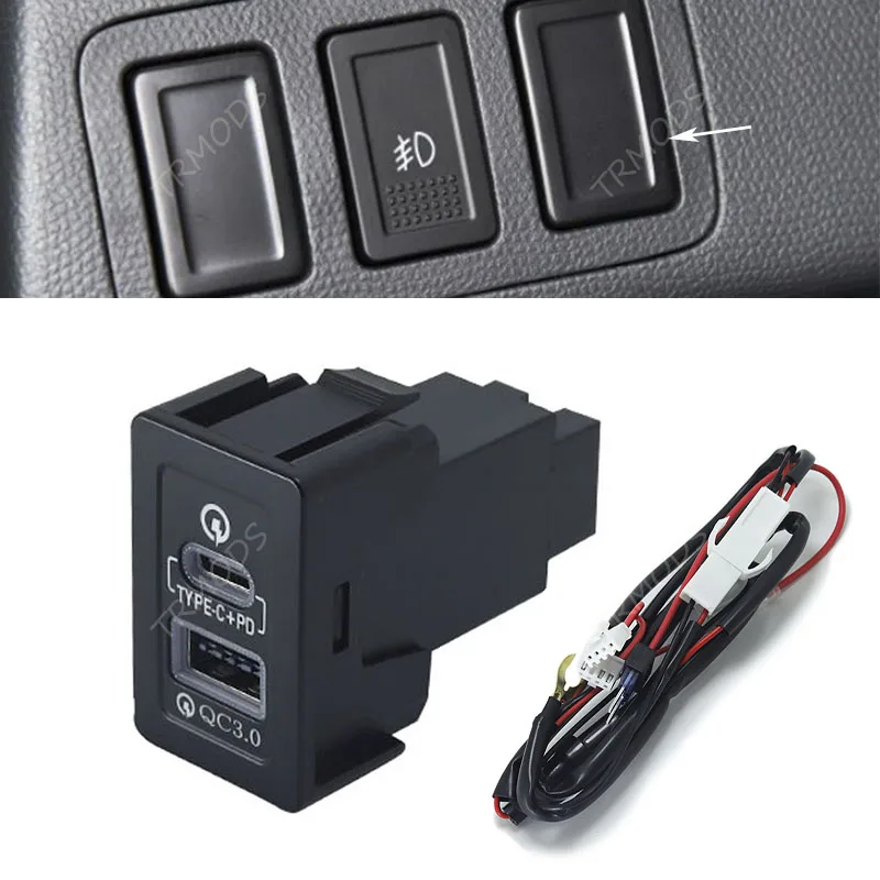 Gniazdo szybka ładowarka samochodowa 12V/24V QC3.0 typ-C PD zasilacz interfejsu USB do Suzuki SX4 Swift Grand Vitara 2006-2012