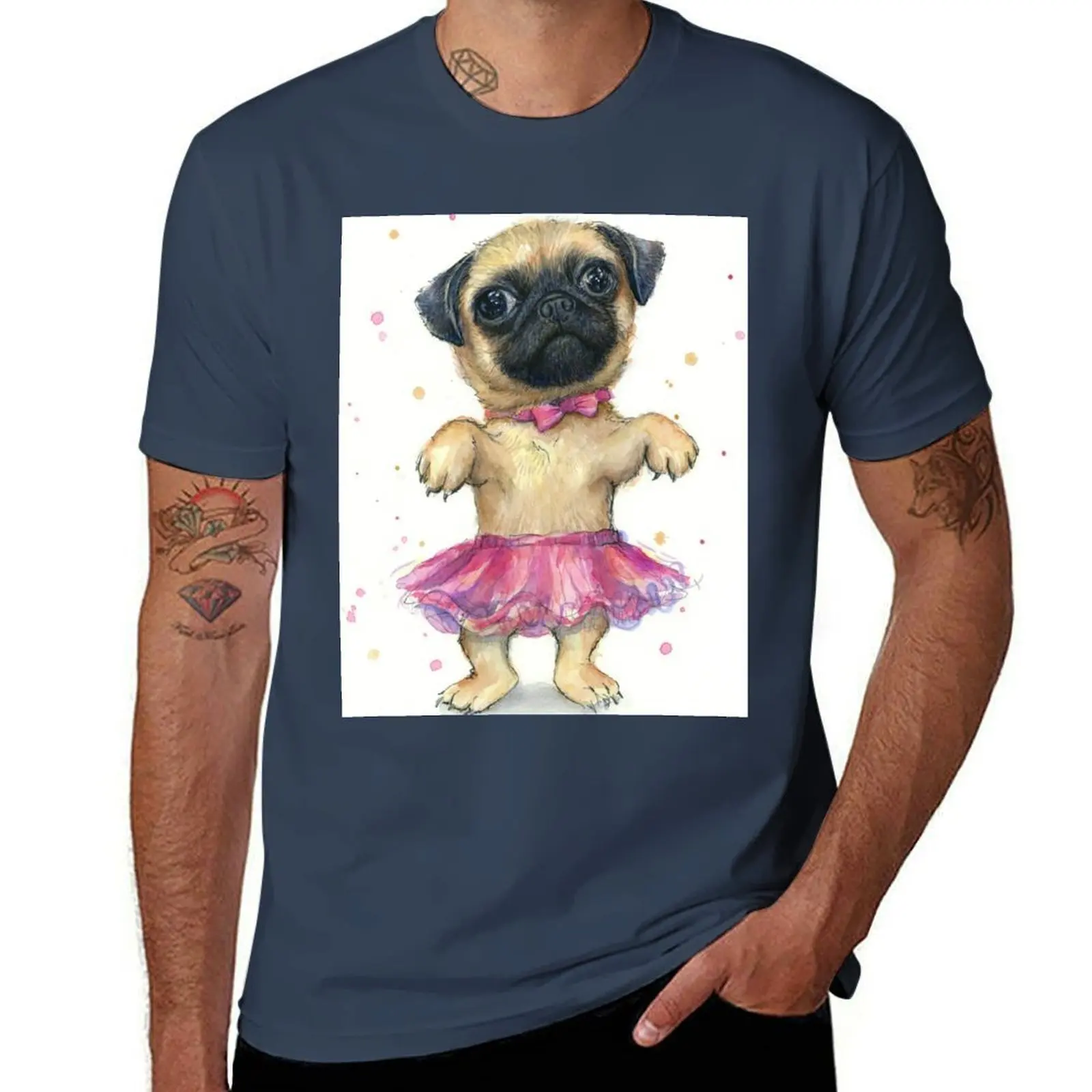 

Pug in a Tutu T-Shirt funny t shirts dark humor t shirts for man cotton funny T-Shirt