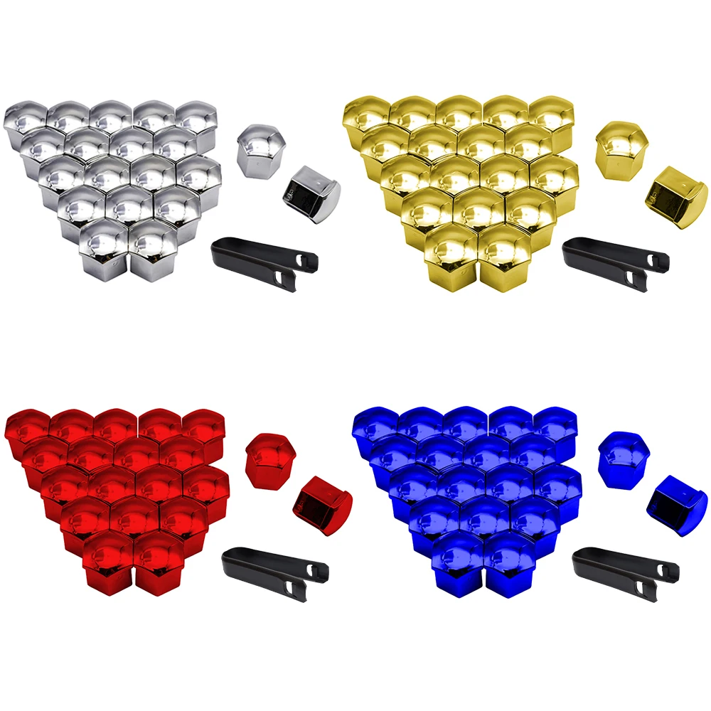 20Pcs/Set 17 19 21mm Car Wheel Nut Covers Auto Hub Screw Protection Cap Bolt Rims Auto Exterior Accessories Anti-Rust Dust Cover