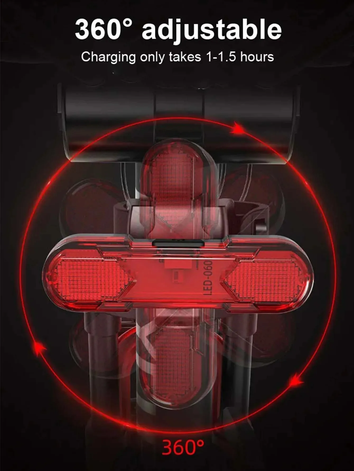 Waterproof LED Bike Light USB Rechargeable Bicycle Tail Safety Warning Light Bicycle Light Bicycle Accessories