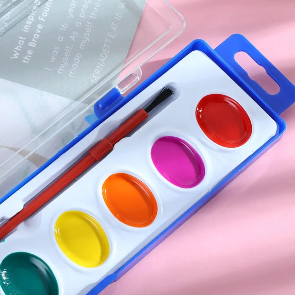 Washable Watercolor Paint Set 8/12/16 Colors Portable Watercolor Paint Palette With Water Brush Pen Water Color Paints for Kids