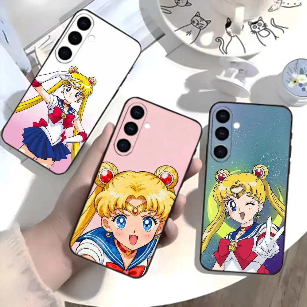 

Cartoon K-Sailor Moon Phone Case For Samsung Galaxy A73,A21s,A22,A31,A52,A53,A71,A41Soft Black Shell