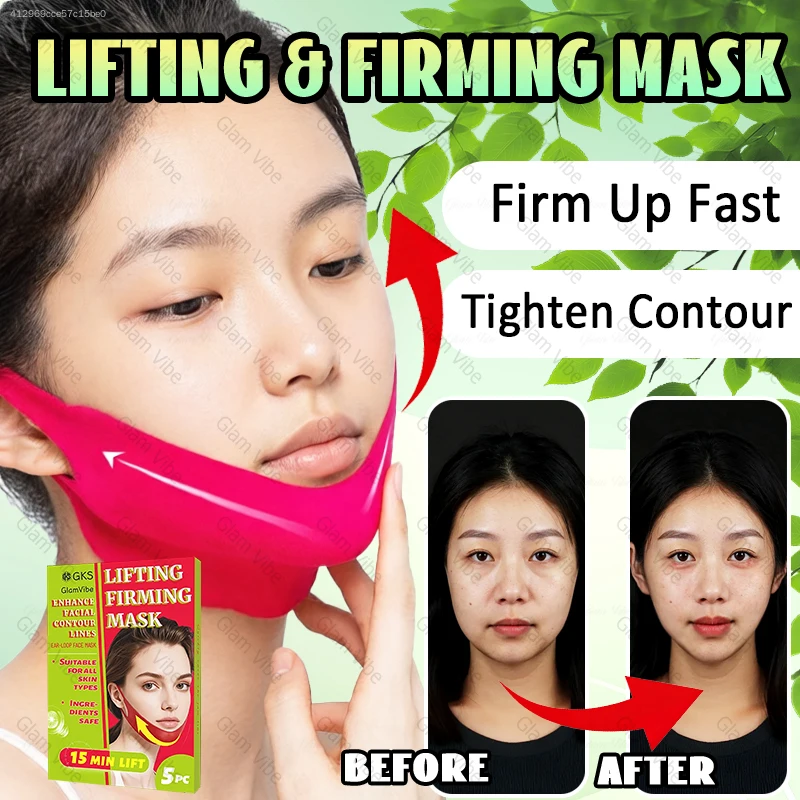 V-Shaped Cooling Slimming Face Mask: Removes masseter muscles, tightens double chin, burns facial fat, deeply hydrates, shaping bandage anti-aging beauty product, new product launch
