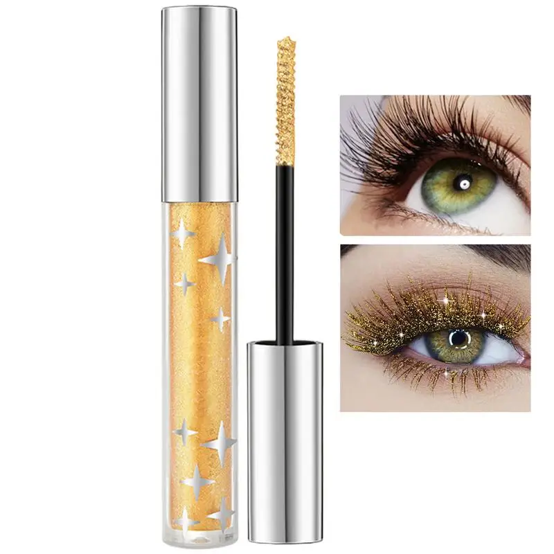 Sparkler Eyelash Cream Shine Broken Diamond Mascara Glitter Sparkling Snowflakes EyeLash Mascara Sliver Gold Glitter Mascara