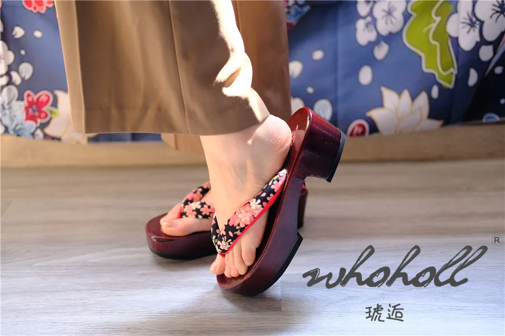 Cosplay Keilsandalen für Damen, japanische Geta Anime Cosplay Schuhe, Holzsohlen-Flip-Flops, japanische Geta Clogs Hausschuhe – Detail 20