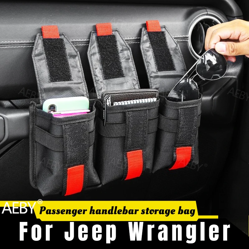 

For Jeep Wrangler Passenger grab handle storage tray,storage organizer bag,passenger handle,Car interior accessories