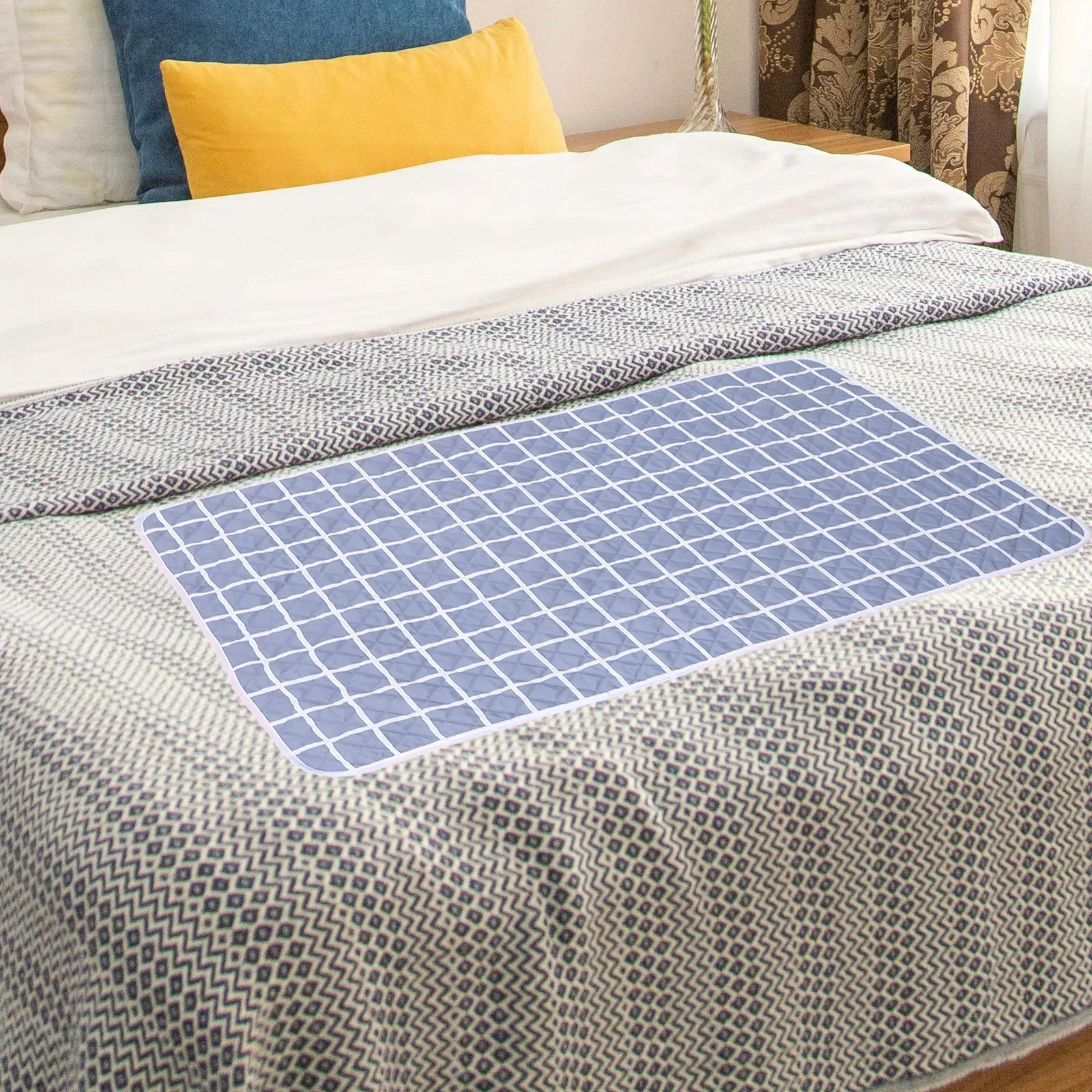 Tappetino per letto impermeabile antiscivolo grande lavabile Tappetino di protezione per l'enuresi assorbente Protezione per materasso scozzese riutilizzabile per adulti