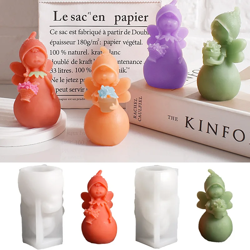 

Силиконовая форма «сделай сам» для милого ангела, детского сказочного торта, ароматической штукатурки, маленькой девочки, формы для хранения цветов и эпоксидной смолы