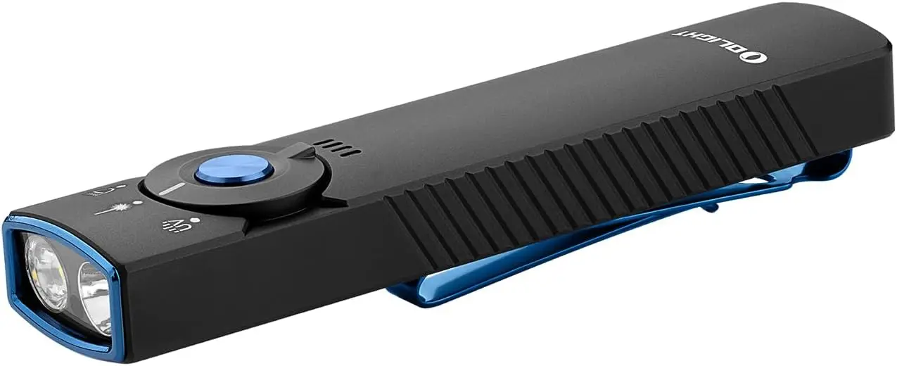 

Rechargeable EDC Flat Flashlight with Green, UV, White LED Combo, 1300 Lumens Portable Pocket Light for Outdoors Emergency