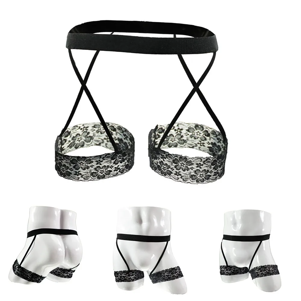 Hot New Fashion Outdoor Mens Briefs Underpants Underwear Panties Garter Belt Lace Shorts Showing Spandex Thong