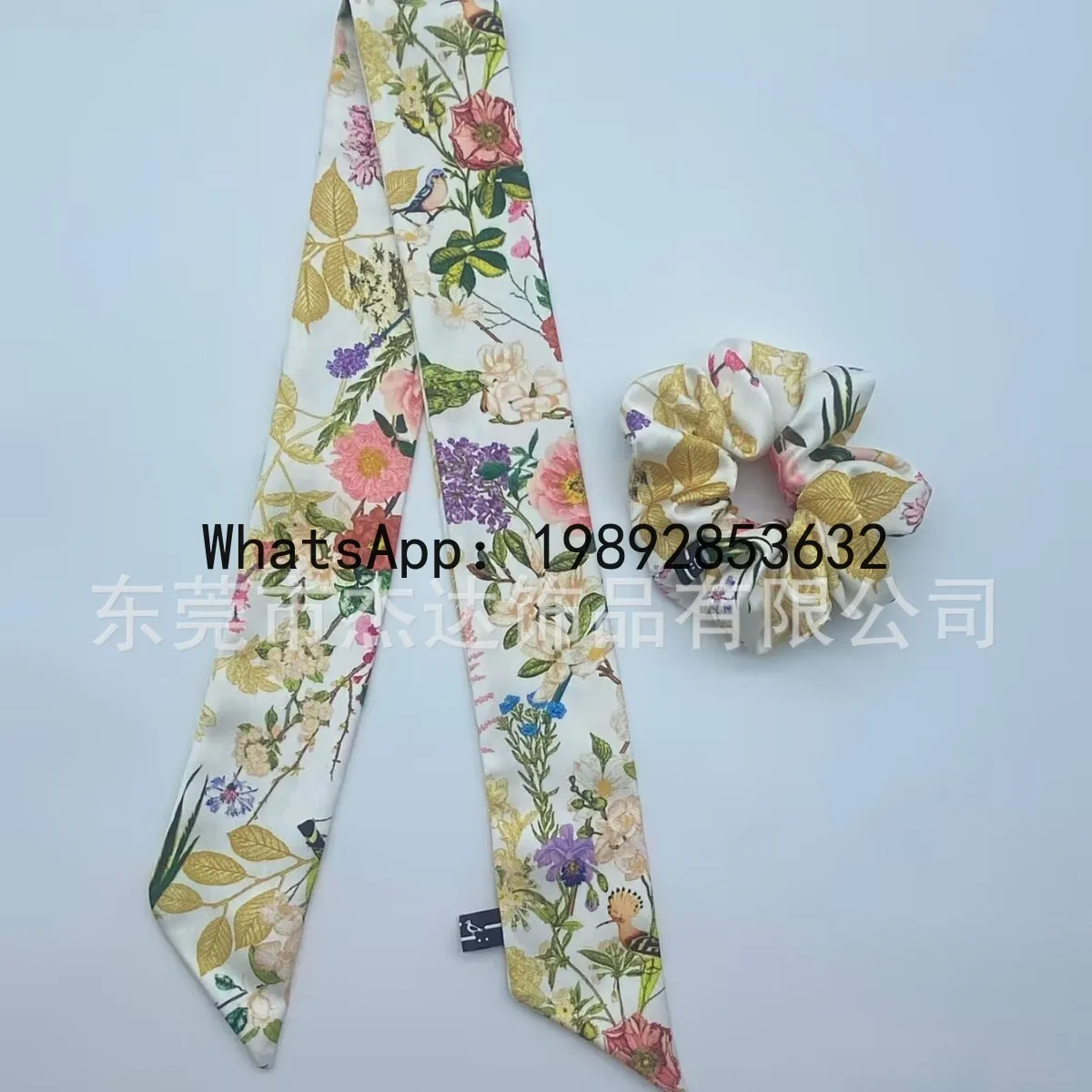 

Pj trendy design high-end imitation 121 acetate soft printed ribbon headband and hair tie set