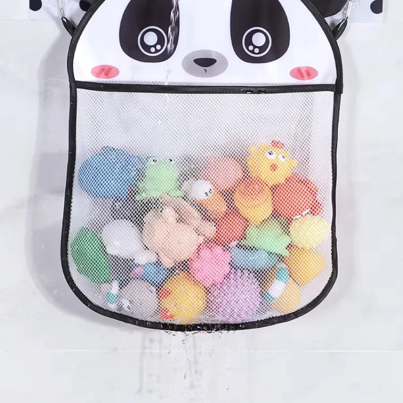 1Pc Single/double-layer Cute Cartoon Animal Mesh Hanging Bag for Baby Toy Kids Bath Toy Water Ball Drain Hanger Basket Organizer