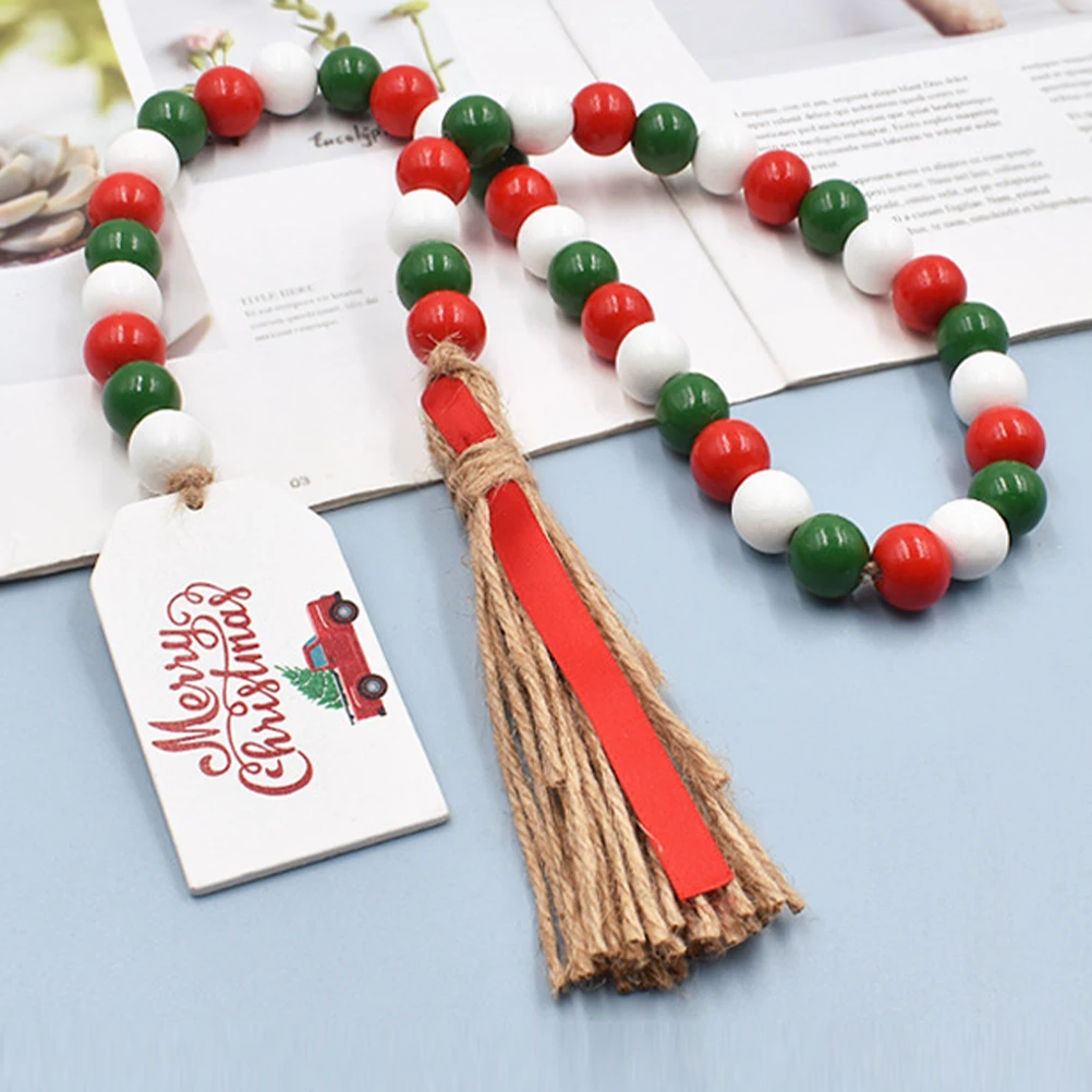 

Wooden Beads Decorative Hanging String Tassels Decorative Beaded String DIY Home nament Pendant Christmas Party Wall Decor