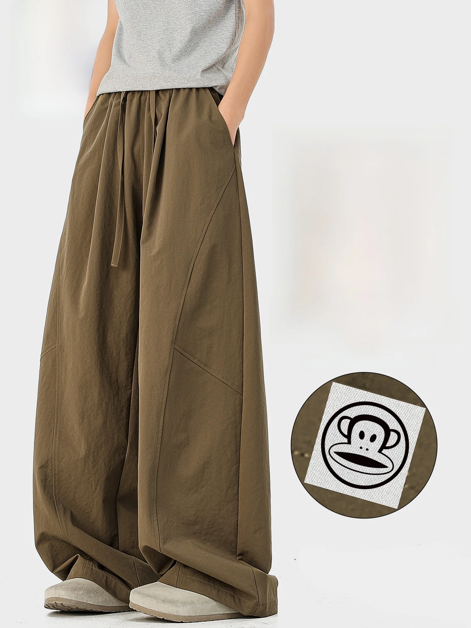 

Мужские повседневные брюки Paul Frank в стиле ретро, с элементами пэчворка, свободного кроя, прямые, длинные, в американском стиле, весна