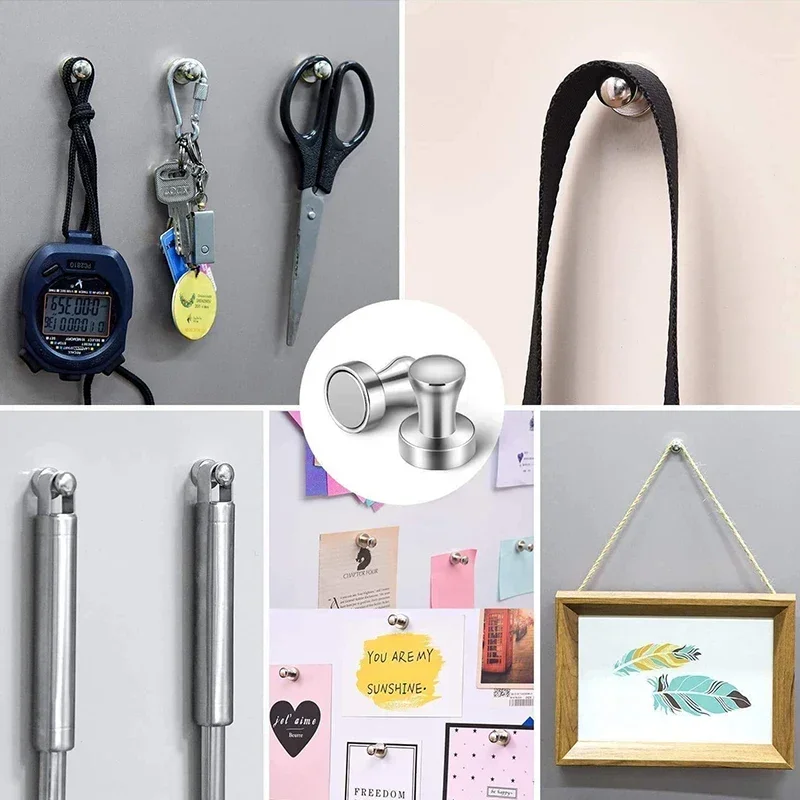 10pcs Super Strong Neodymium Magnetic Pushpins Sucker Thumbtack Durable Steel Magnet Push Pin for Refrigerator Whiteboard image 6