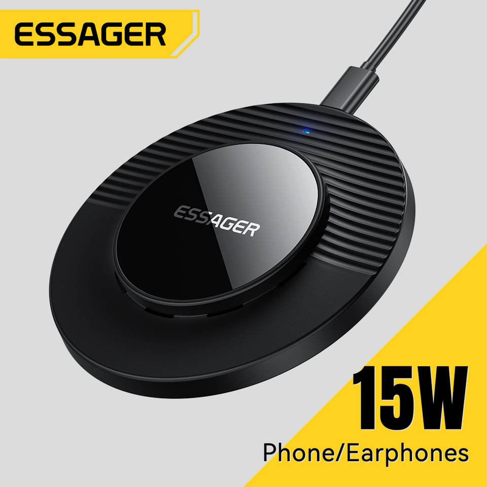  Essager 15W Magnetic Wireless Charger Fast Charging Pad Compatible with iPhone 17/16/15 pro Huawei Samsung Xiaomi Android Phones 